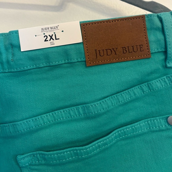 Judy Blue Vibrant Green Jean Shorts - Picture 4 of 4
